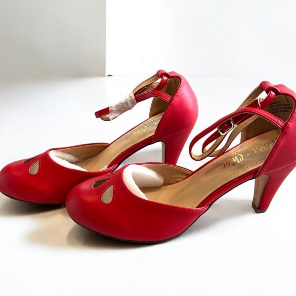 Chase & Chole Red Kimmy Ree Heel NWOT